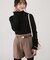フェザー切替スリーブシアーニットプルオーバー