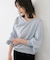 ワンポイント刺繍入りドレープスウェットプルオーバー