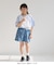 【KIDS/キッズ】リボン柄デニムピンタックパンツ