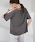 【WEB限定サイズ】配色ボウタイ風ハーフスリーブブラウス/通勤対応