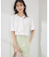 【WEB限定サイズ】配色ボウタイ風ハーフスリーブブラウス/通勤対応