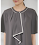 【WEB限定サイズ】配色ボウタイ風ハーフスリーブブラウス/通勤対応