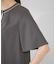 【WEB限定サイズ】配色ボウタイ風ハーフスリーブブラウス/通勤対応