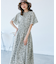 【emur/エミュール】マーガレット柄シャーリングワンピース