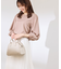 【WEB限定カラー:ネイビー、ピンク】袖シアーカットトップス
