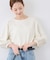 【WEB限定カラー:ネイビー、ピンク】袖シアーカットトップス