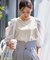 袖異素材カットトップス