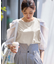 袖異素材カットトップス