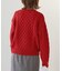 【WEB限定カラー:レッド】バンドンニットゴールド釦ケーブルプルオーバー