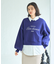 裏起毛刺繍ロゴクロップドスウェット