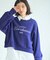 裏起毛刺繍ロゴクロップドスウェット