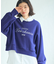 裏起毛刺繍ロゴクロップドスウェット