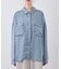 【emur/エミュール】ラウンドヘム抜き襟デニムシャツ