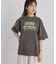 オーバーサイズピグメントロゴプリントTシャツ