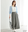 レーヨン麻混イージーワイドパンツ