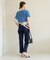 【ウエスト革命デニム】ウエストシェイプストレートデニムパンツ