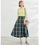 チェックボリュームスカート