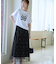パール付きチュールティアードスカート