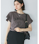 袖フリルカレッジロゴTシャツ
