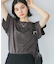 袖フリルカレッジロゴTシャツ