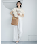 袖フリルカレッジロゴTシャツ