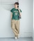 袖フリルカレッジロゴTシャツ
