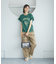 袖フリルカレッジロゴTシャツ