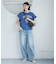 袖フリルカレッジロゴTシャツ
