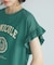 袖フリルカレッジロゴTシャツ