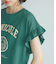 袖フリルカレッジロゴTシャツ