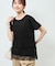 プリーツチュールドッキングTシャツ