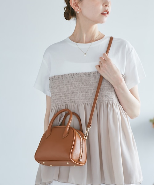 旅するボストンバッグ ソフトシンセティックレザーミニボストン