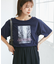 オフショルプリントハーフスリーブTシャツ