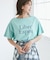 オフショルプリントハーフスリーブTシャツ