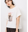 オフショルプリントハーフスリーブTシャツ