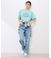 オフショルプリントハーフスリーブTシャツ