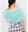オフショルプリントハーフスリーブTシャツ