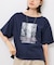 オフショルプリントハーフスリーブTシャツ