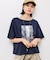 オフショルプリントハーフスリーブTシャツ