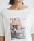 オフショルプリントハーフスリーブTシャツ