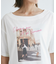 オフショルプリントハーフスリーブTシャツ