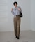 【WEB限定・丈長め】レディハンサムシリーズ ウールライクウエストタックセミワイドパンツ
