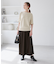 シンセティックレザーフレアロングスカート