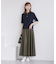 シンセティックレザーフレアロングスカート
