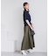 シンセティックレザーフレアロングスカート
