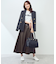 シンセティックレザーフレアロングスカート