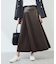 シンセティックレザーフレアロングスカート