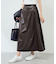 シンセティックレザーフレアロングスカート