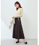 シンセティックレザーフレアロングスカート