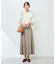 シンセティックレザーフレアロングスカート
